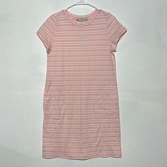 NEW LOFT Sweatshirt Pocket Tee Angel Pink Dress Size XS - Picture 2 of 9